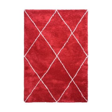 tapis moderne rouge decoway carthage