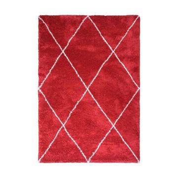 tapis moderne rouge carthage decoway