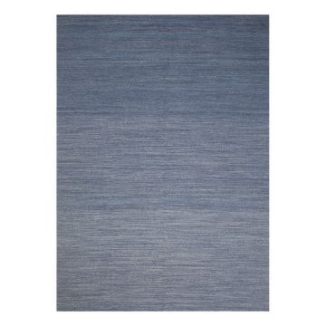 tapis moderne ligne pure laine bleu flatweave