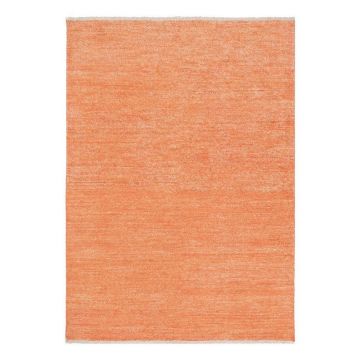 tapis moderne ligne pure viscose orange uni