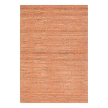 tapis moderne coton uni orange flatweave ligne pure