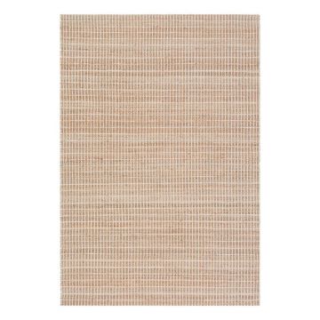 tapis moderne coton uni beige flatweave ligne pure