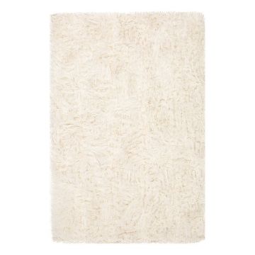 tapis shaggy uni blanc pelle ligne pure