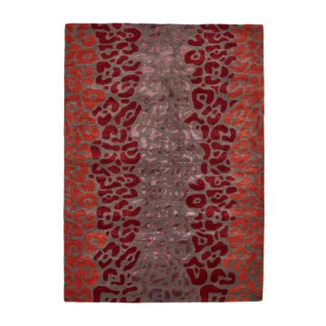 tapis moderne leopard rouge - angelo