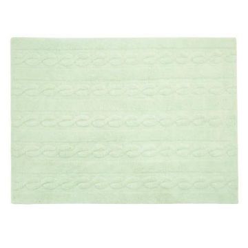 tapis lavable tresse vert menthe s 80 x 120 - lorena canals