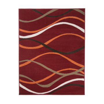 tapis moderne rouge et orange curve flair rugs