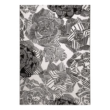 tapis moderne noir et blanc rosia