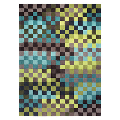tapis moderne pixel esprit home bleu et vert