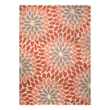 tapis moderne esprit orange lotus