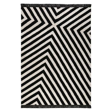 tapis edgy corners noir et blanc - carpets & co