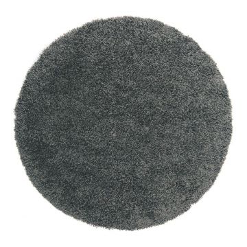 tapis shaggy rond noir 4cm flair rugs