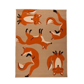 tapis orange fergus fox flair rugs