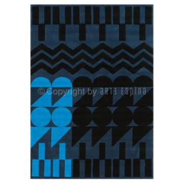 tapis ethno pop arte espina bleu tufté main