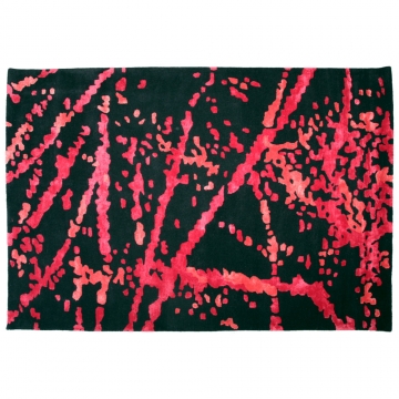 tapis moderne en laine noir et rose graphit