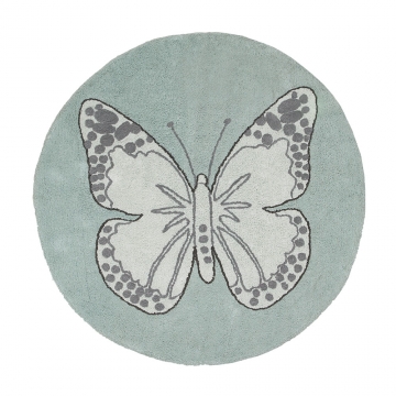 tapis enfant butterfly vintage gris/ vert lorena canals