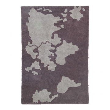 tapis enfant world map gris - lorena canals