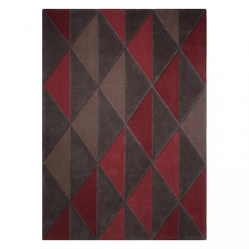tapis esprit home taupe et rouge triangle