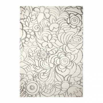 tapis blanc esprit home madison motif floral