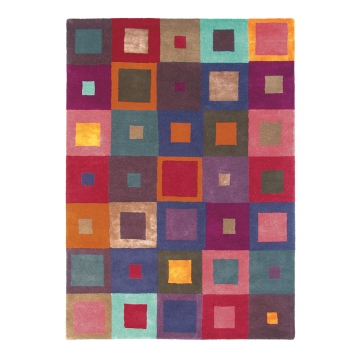 tapis multicolore brink & campman estella carre pure laine
