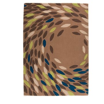tapis moderne vert et marron swirl flair rugs