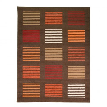 tapis flair rugs 5861 marron orange