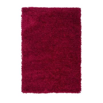 tapis longues mèches tufté main rouge truffle flair rugs