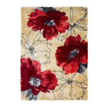 tapis shaggy rouge lulu flair rugs
