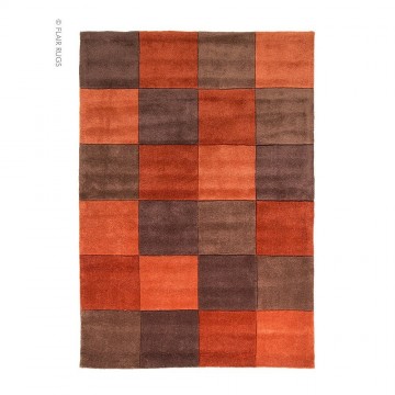 tapis flair rugs squared orange