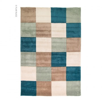 tapis flair rugs squared bleu