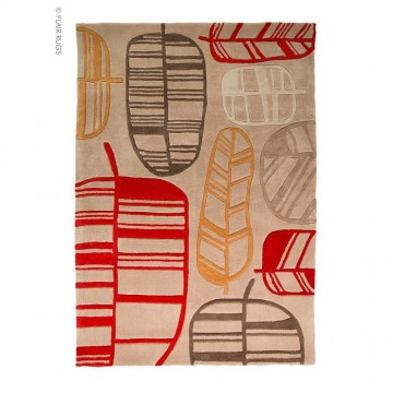 tapis flair rugs fossil leaf rouge
