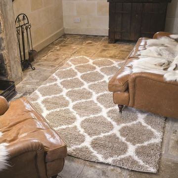 tapis longues mèches beige moroccan flair rugs