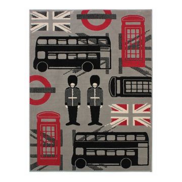 tapis london rouge et noir flair rugs
