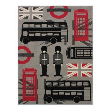 tapis moderne rouge et noir london flair rugs