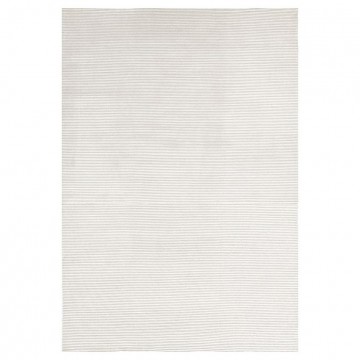 tapis viscose et laine noué main blanc reflect ligne pure