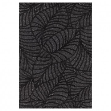 tapis en laine tufté main noir fantasize ligne pure