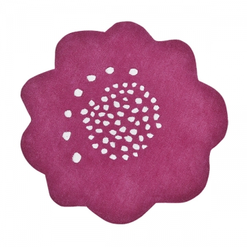 tapis enfant coton fleur prune lilipinso