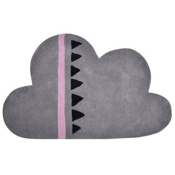 tapis enfant happy clouds gris lilipinso