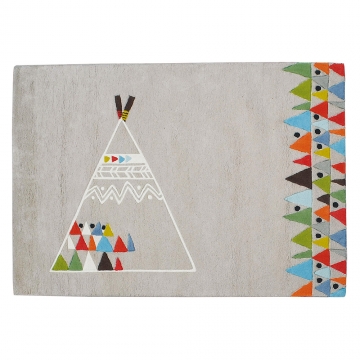 tapis enfant coton teepee gris lilipinso