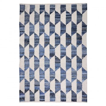 tapis kilim bleu en laine fait main cooper the rug republic