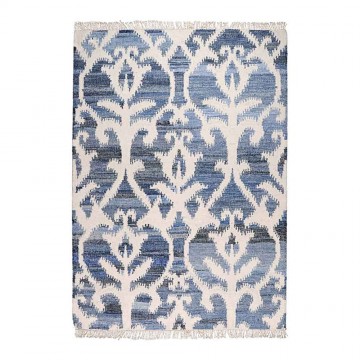 tapis kilim fait main vivian bleu the rug republic