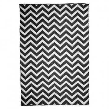 tapis motif chevron noir et blanc zen the rug republic