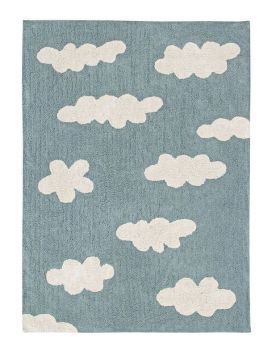 tapis lavable nuages ​​bleu vintage s