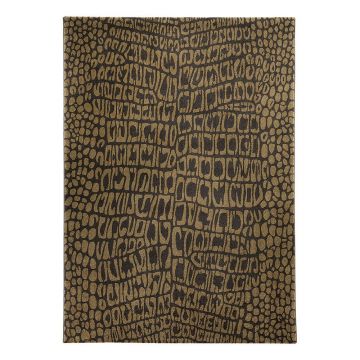 tapis moderne croco or et marron wecon