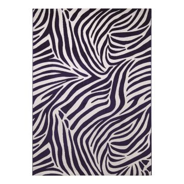tapis wecon moderne zebra bleu et blanc