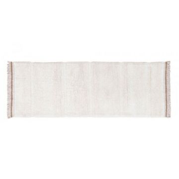 tapis de couloir en laine lavable steppe - mouton blanc