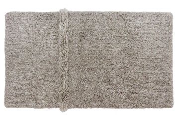 tapis en laine lavable tundra - mouton gris s