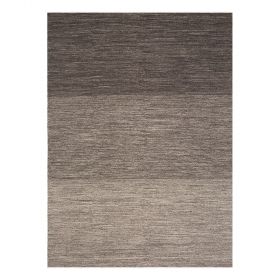 tapis moderne marron laine uni flatweave ligne pure