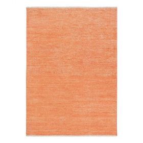 tapis moderne ligne pure viscose orange uni
