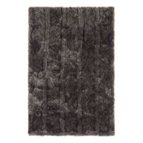 tapis shaggy uni noir pelle ligne pure