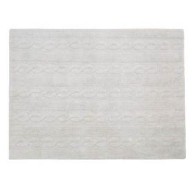 tapis lavable tresse gris perle m 120x160 - lorena canals